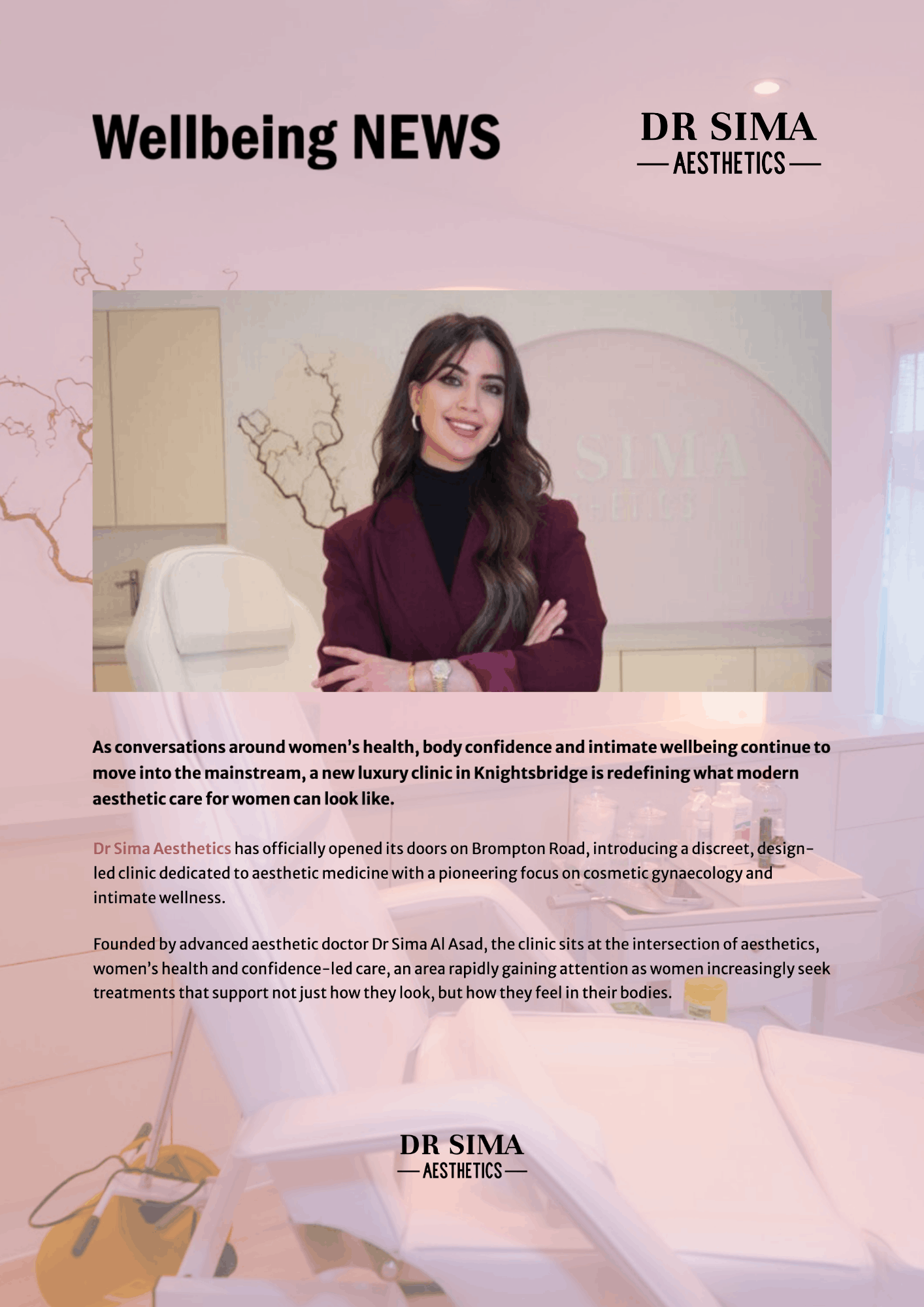 Luxury Aesthetics Meets Intimate Wellness: Dr Sima Al Asad Opens New Female-Led Clinic in Knightsbridge